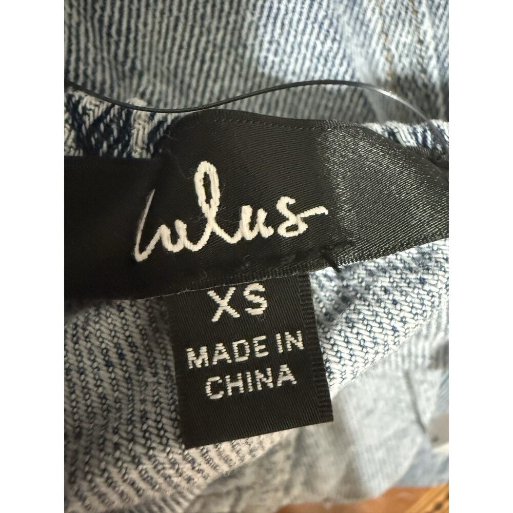 NWT Lulus Denim Buttons Mini Dress Halter Open Back Y2K Women’s XS - Picture 13 of 13